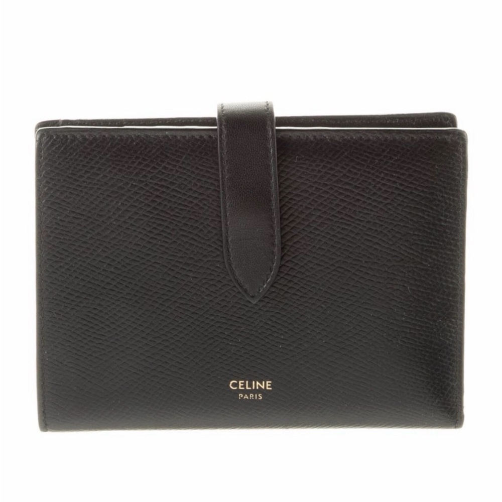 Celine Leather Bi-fold Wallet - Black
